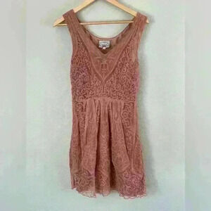 Yoana Baraschi Anthropologie At Dusk Dress Rose Size 4